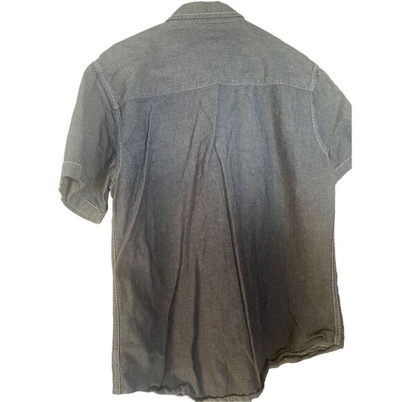 BKE Men's Button-Up Textured Collared Short Sleeve Button-Up Gray Shirt XL - Picture 4 of 12